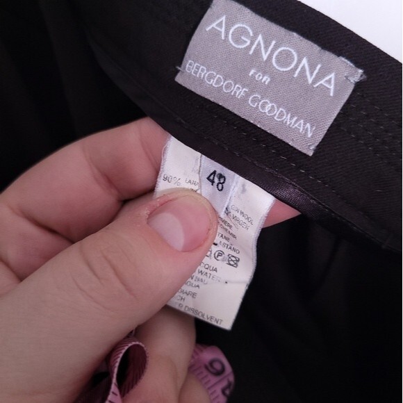 Agnona Designer Slacks Wool Cashmere Wide Flare Leg Brown Dress Pants Retro - Picture 9 of 11